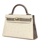Special Order (HSS) Kelly Sellier 20 Beton and Gris Tourterelle Ostrich Permabrass Hardware