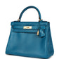 Kelly Retourne 28 Bleu Izmir Tadelakt Gold Hardware
