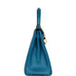 Kelly Retourne 28 Bleu Izmir Tadelakt Gold Hardware