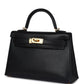 Kelly Sellier 20 Black Chevre Mysore Gold Hardware