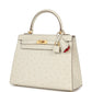 Special Order (HSS) Kelly Sellier 25 Beton Ostrich Verso Brushed Gold Hardware