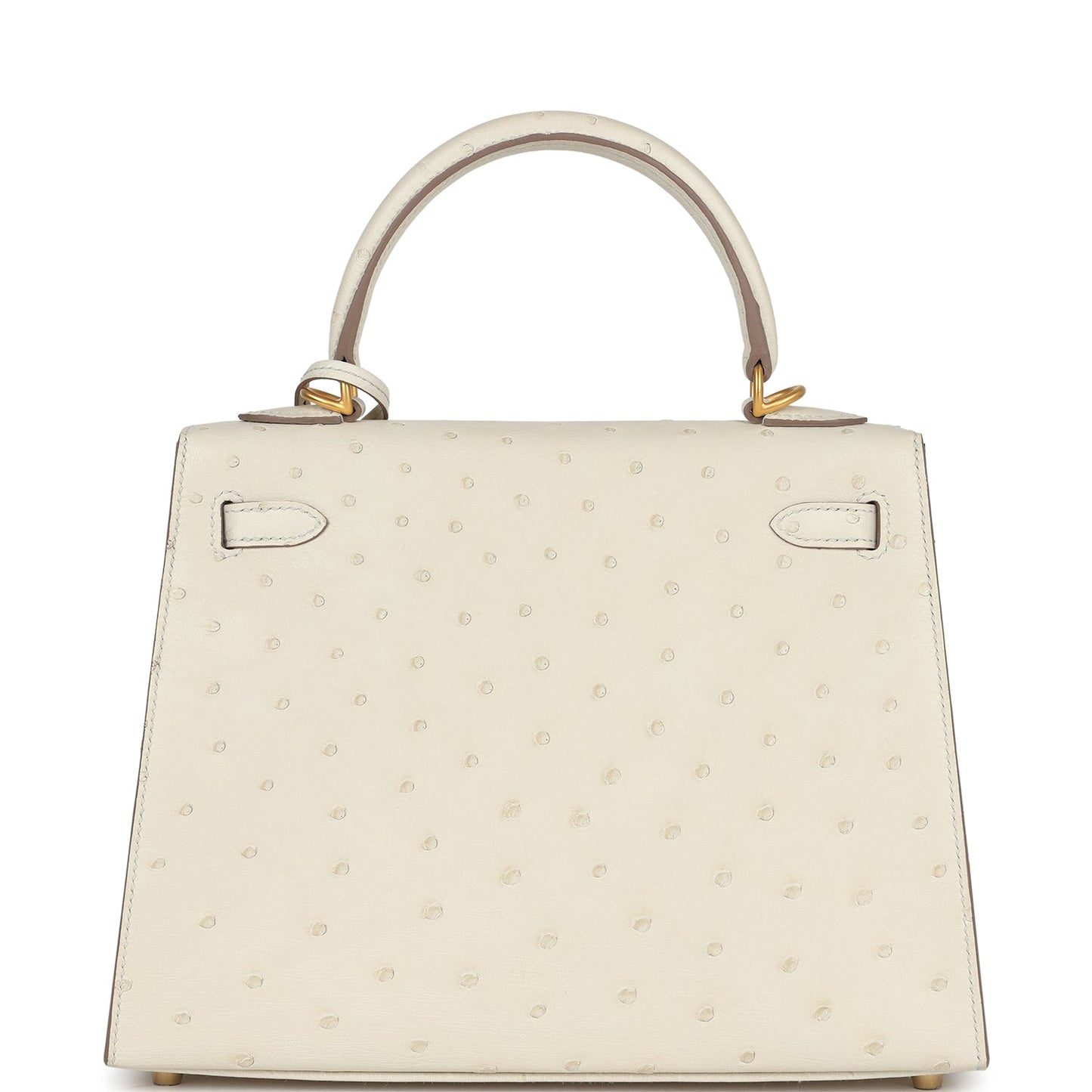 Special Order (HSS) Kelly Sellier 25 Beton Ostrich Verso Brushed Gold Hardware