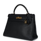 Vintage Kelly Retourne 32 Black Ardennes Gold Hardware