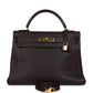 Vintage Kelly Retourne 32 Marron Fonce Fjord Gold Hardware
