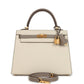 Special Order (HSS) Kelly Sellier 25 Craie and Gris Asphalte Epsom Brushed Gold Hardware