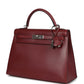 Vintage Kelly Sellier 32 Rouge H Box Palladium Hardware