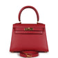 Vintage Kelly Sellier 20 Rouge Vif Courchevel Gold Hardware