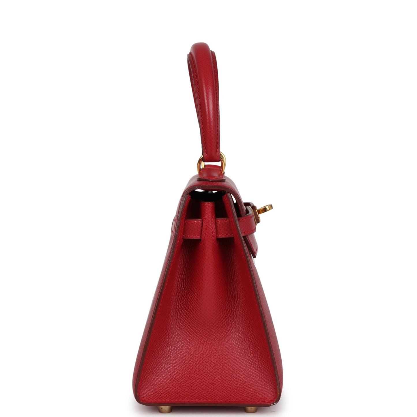 Vintage Kelly Sellier 20 Rouge Vif Courchevel Gold Hardware