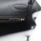 Vintage Kelly Retourne 32 Black Fjord Gold Hardware