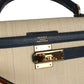 Vintage Kelly Sellier 28 Bleu Marine Courchevel and Ecru Crinoline Gold Hardware