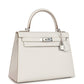 Kelly Sellier 28 Gris Pale Epsom Palladium Hardware