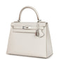 Kelly Sellier 28 Gris Pale Epsom Palladium Hardware