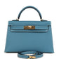 Kelly Sellier 20 Blue Jean Epsom Gold Hardware