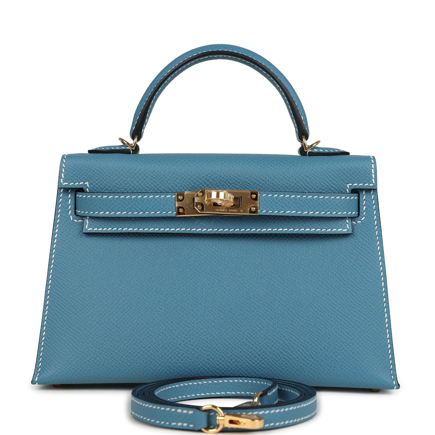 Kelly Sellier 20 Blue Jean Epsom Gold Hardware