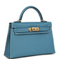 Kelly Sellier 20 Blue Jean Epsom Gold Hardware
