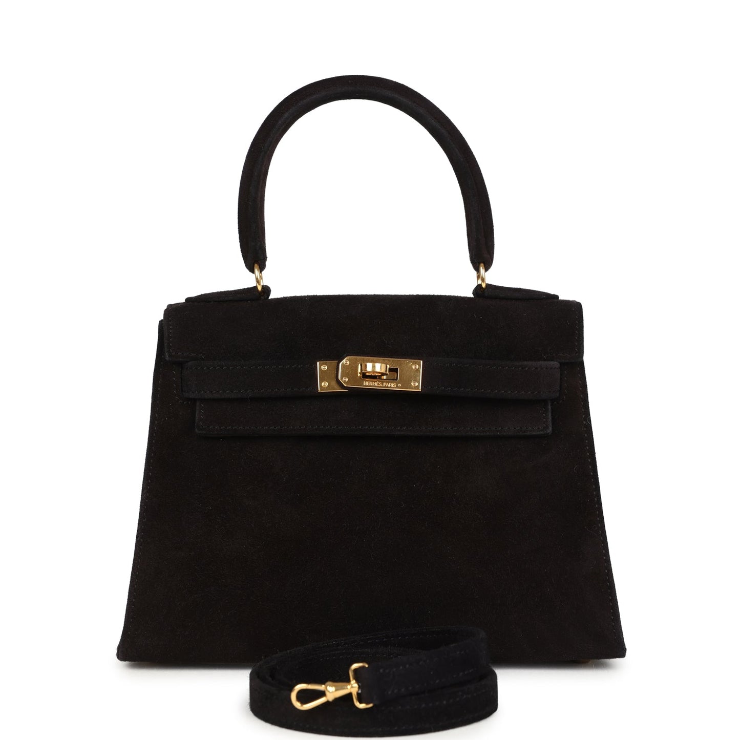 Vintage Kelly Sellier 20 Black Doblis Gold Hardware