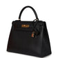 Vintage Kelly Sellier 28 Black Ardennes Gold Hardware