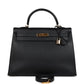 Vintage Kelly Sellier 35 Black Ardennes Gold Hardware