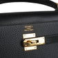 Vintage Kelly Sellier 35 Black Ardennes Gold Hardware