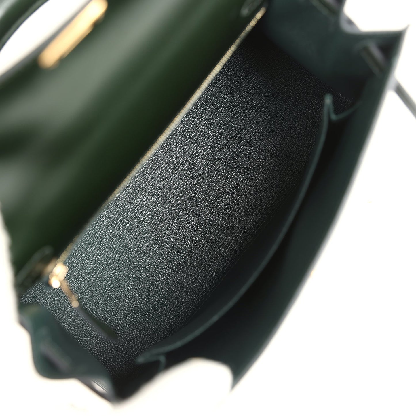 Kelly Sellier 25 Vert Fonce Box Gold Hardware