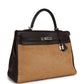 Vintage Kelly Retourne 35 Ebene Evercalf and Blond Troika Palladium Hardware
