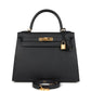 Kelly Sellier 28 Black Epsom Gold Hardware