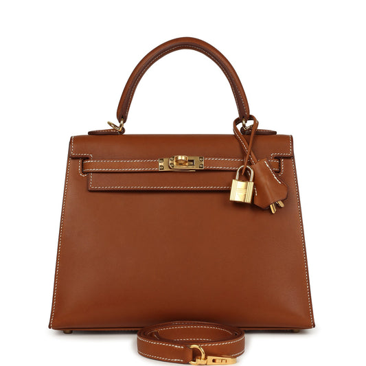 Kelly Sellier 25 Fauve Barenia Gold Hardware