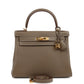 Kelly Retourne 28 Etoupe Clemence Gold Hardware