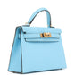 Kelly Sellier 20 Celeste Epsom Gold Hardware