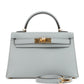 Kelly Sellier 20 Bleu Glacier Epsom Gold Hardware