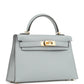 Kelly Sellier 20 Bleu Glacier Epsom Gold Hardware