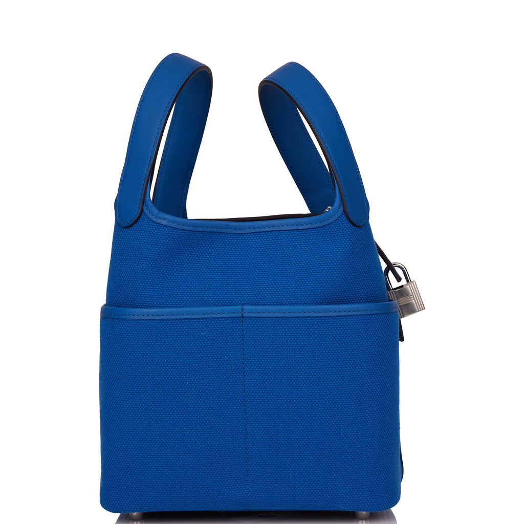 Picotin Cargo 18 Bleu France Swift and Toile Canvas Palladium Hardware