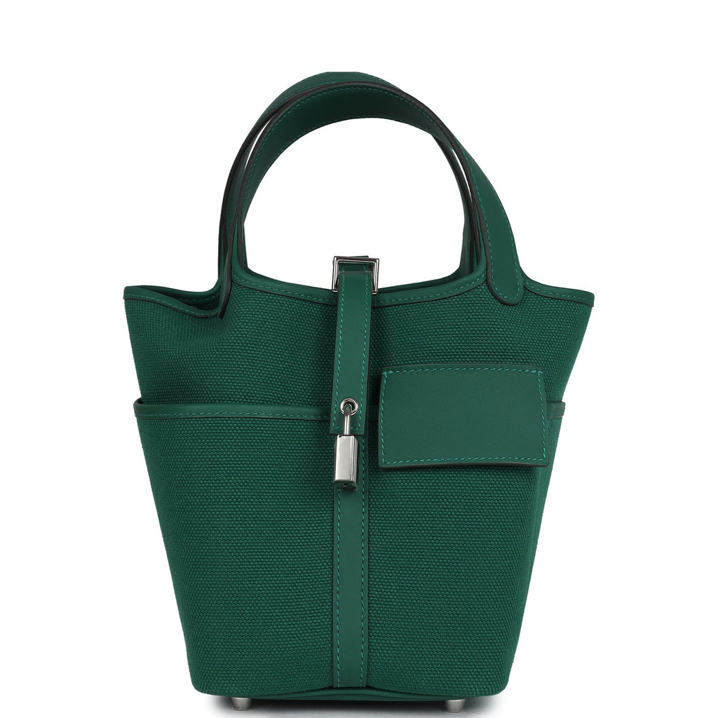 Picotin Cargo 18 Vert Moyen Swift and Toile Canvas Palladium Hardware