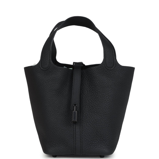 Picotin Lock 18 Monochrome Black Clemence Black Hardware