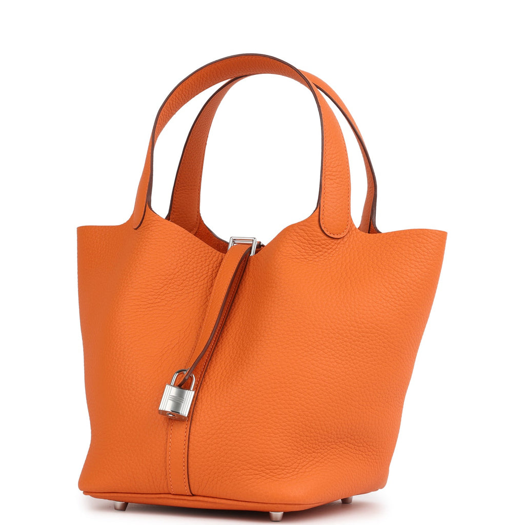 Picotin Lock 22 Orange Clemence Palladium Hardware