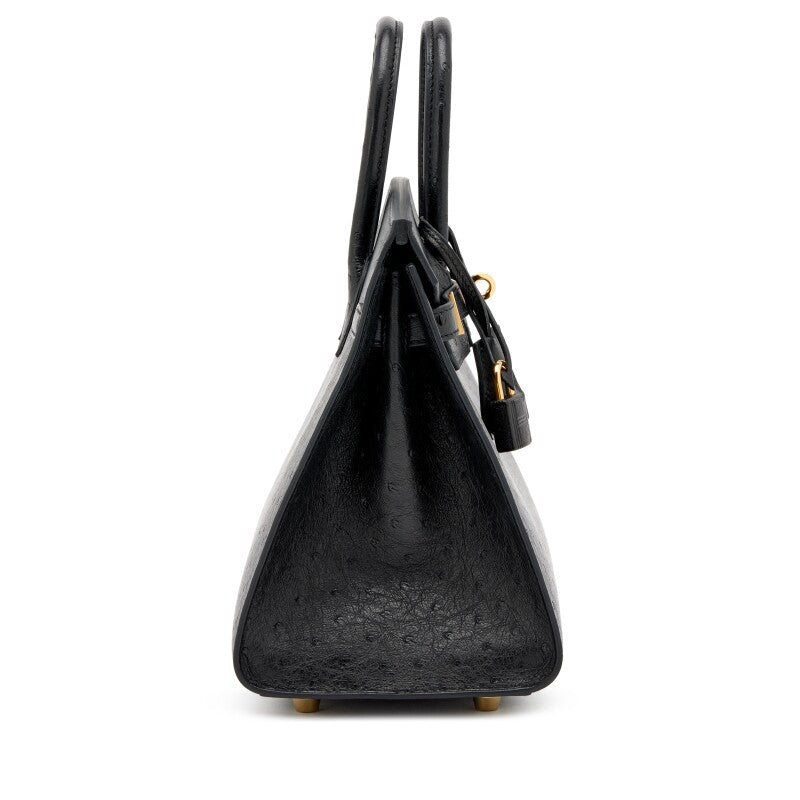 Hermès Birkin 25 Ostrich  leather Black color / Gold  Hardware 01