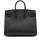 Hermès Birkin 25 Ostrich  leather Black color / Gold  Hardware 01