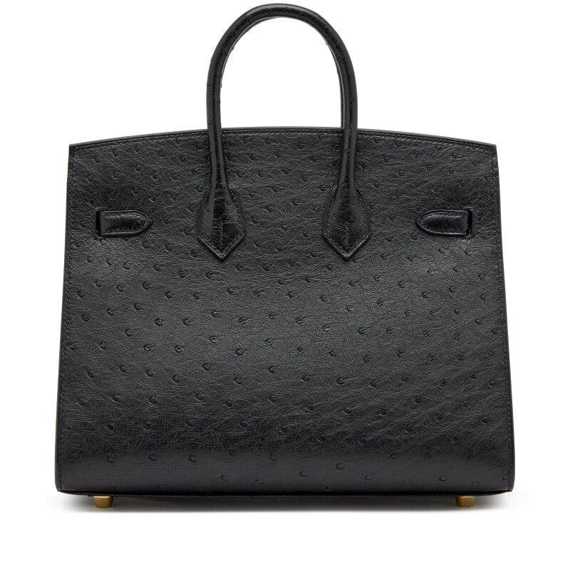 Hermès Birkin 25 Ostrich  leather Black color / Gold  Hardware 01