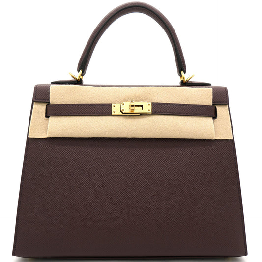 Hermès Kelly 28 Togo Coffee / Gold Hardware 01