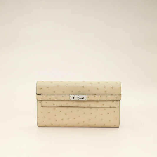Hermes Parchemin Ostrich Kelly Wallet