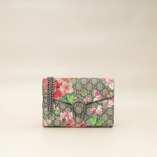 Gucci Ebony Multicolor GG Supreme Blooms Mini Dionysus Chain