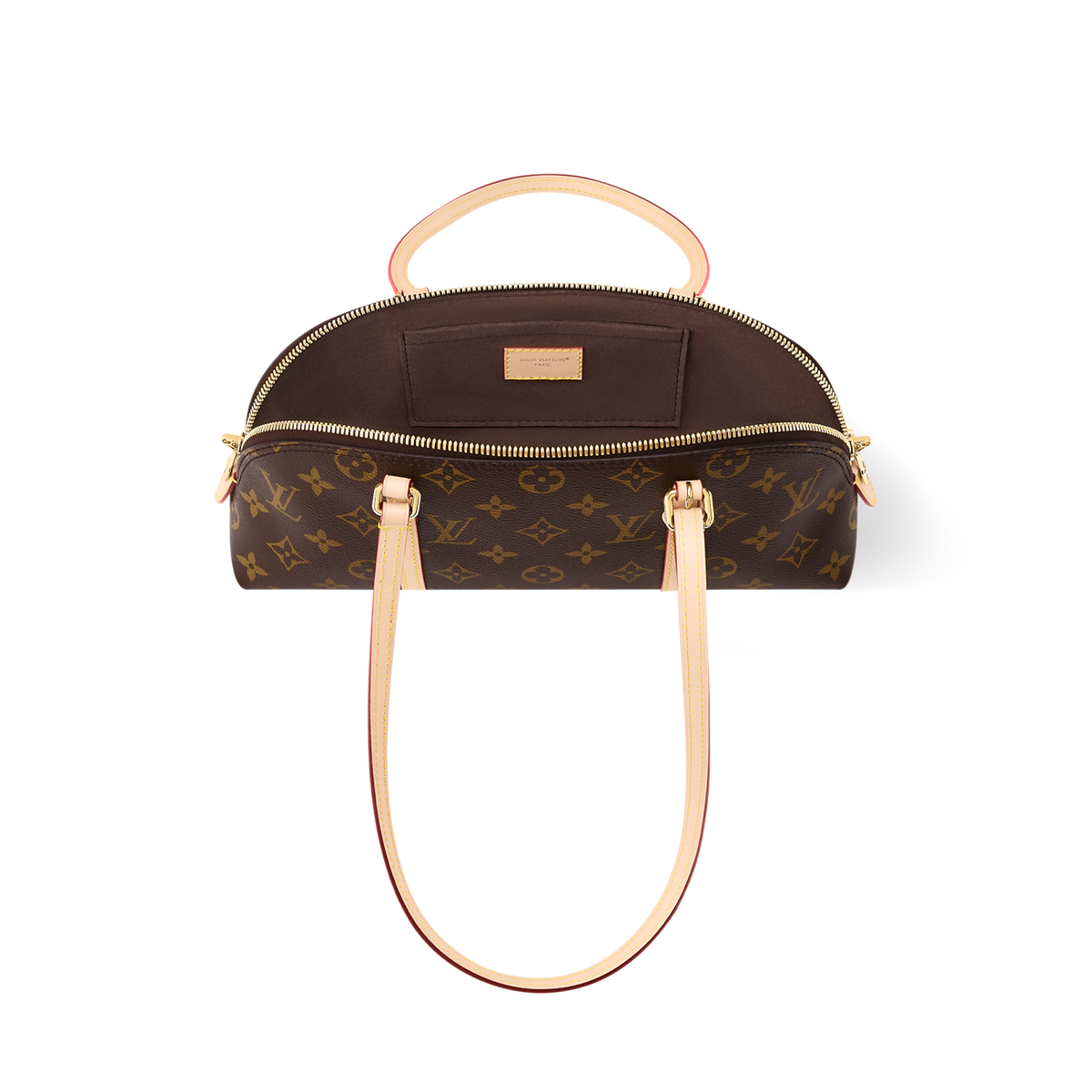 Squire East West Monogram Canvas Brown Top Handle Bag