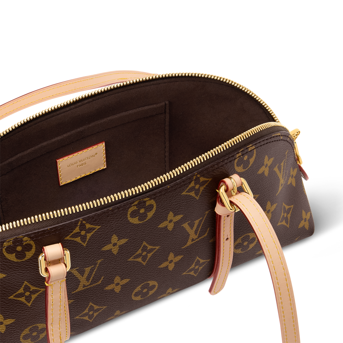 Squire East West Monogram Canvas Brown Top Handle Bag