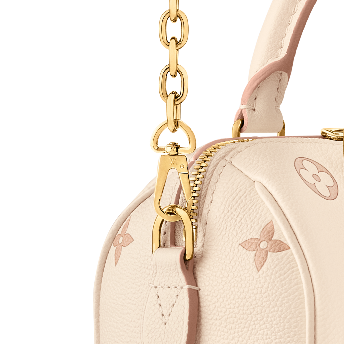 Speedy Bandoulière 20 Monogram Empreinte Leather Milky White Green Top Handle Bag