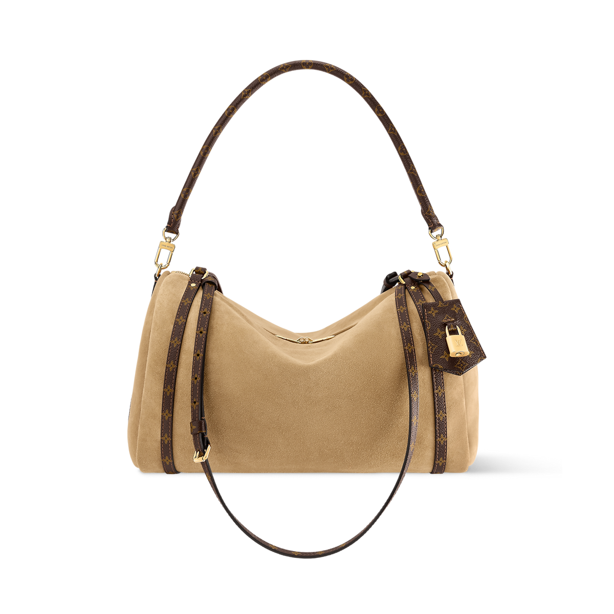 Express MM Suede Hazelnut Monogram Tote Bag