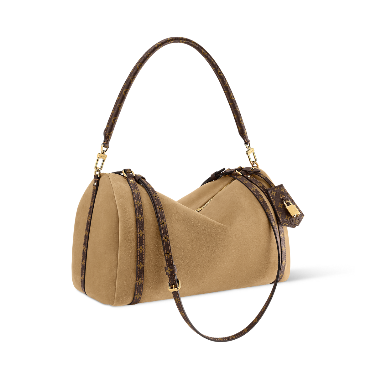 Express MM Suede Hazelnut Monogram Tote Bag