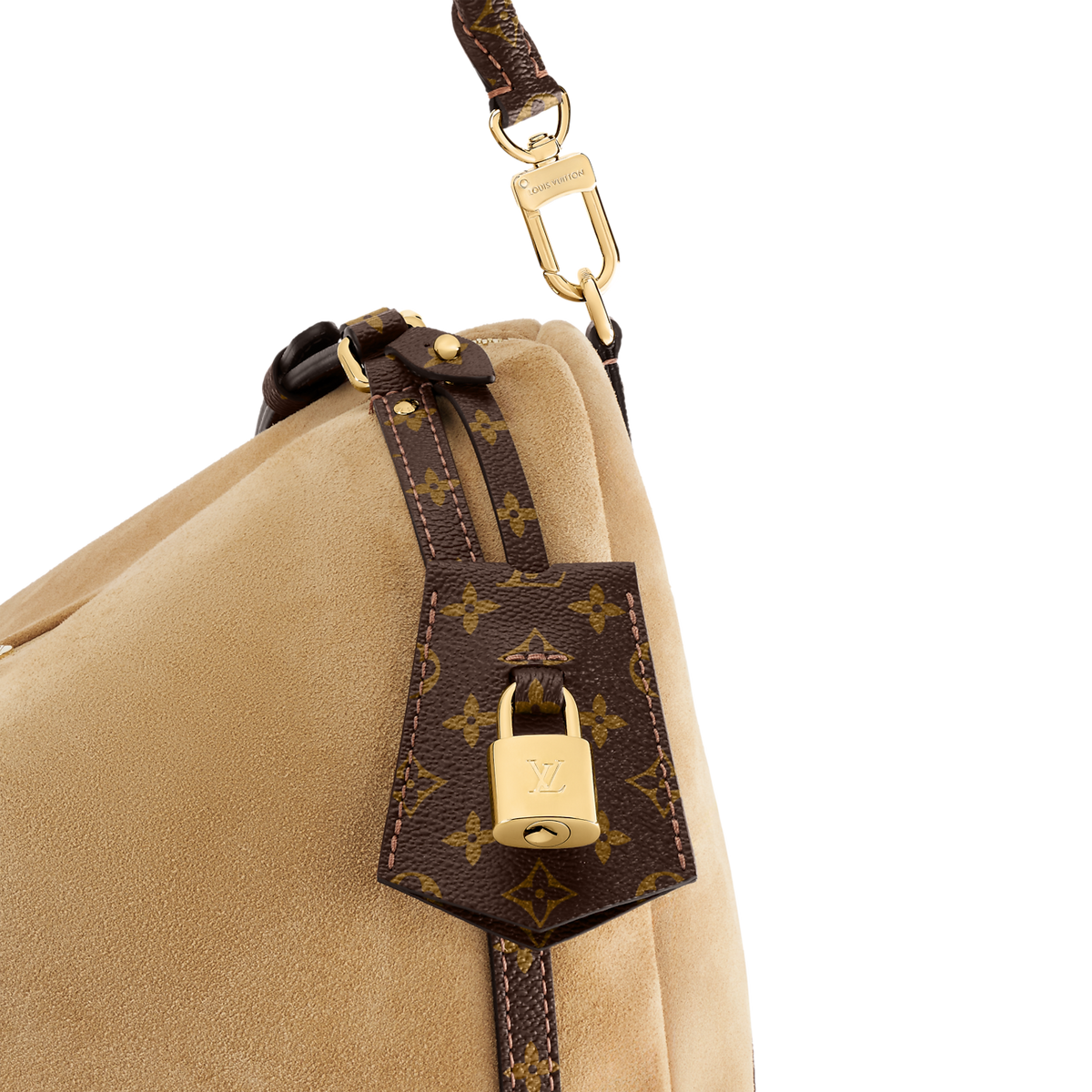 Express MM Suede Hazelnut Monogram Tote Bag