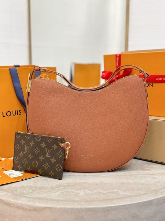 Half-Moon Shoulder Bag with Matching Pouch