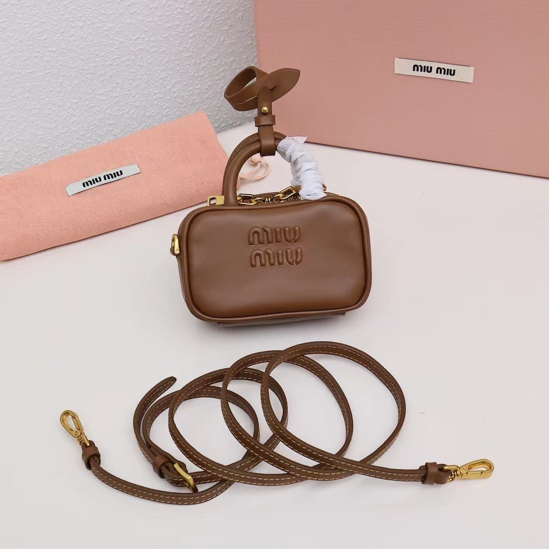 Box Crossbody Bag with Embossed Logo