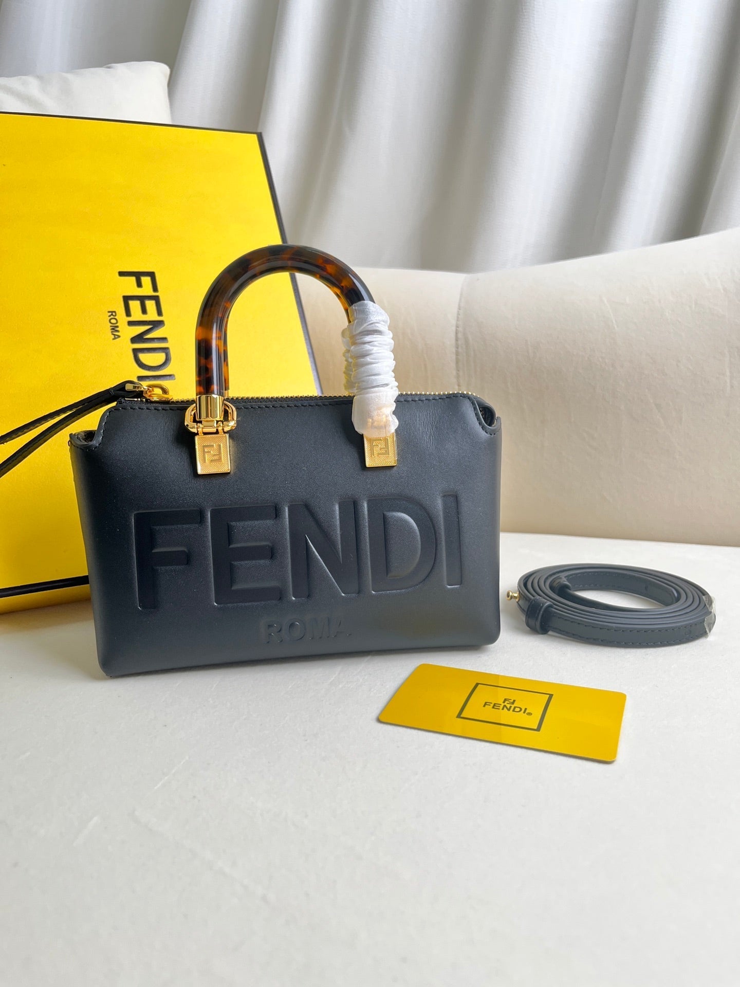 Black Curved Handle Bag